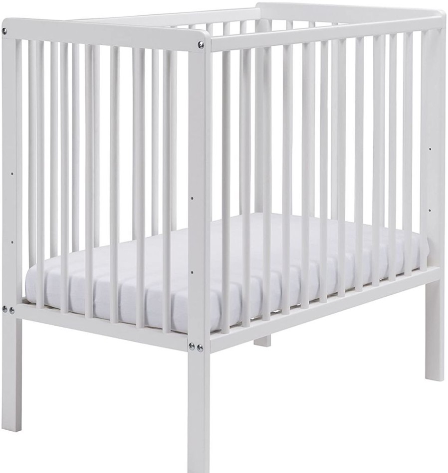 Baby & Nursery littlehelper Cots | Snowdrop Cot | Space Saving Baby Cot | With Foam Mattress | Crisp White