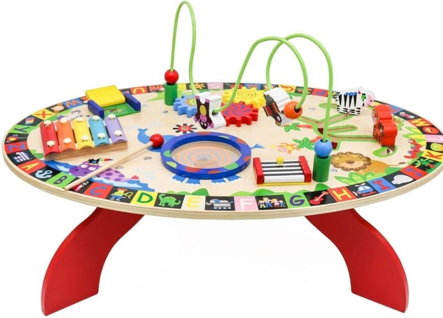 Playtime littlehelper Activity Toys | Kid'S 7-In-1 Montessori Busy Board | Activity Table | Bead Maze | Xylophone | 18M+