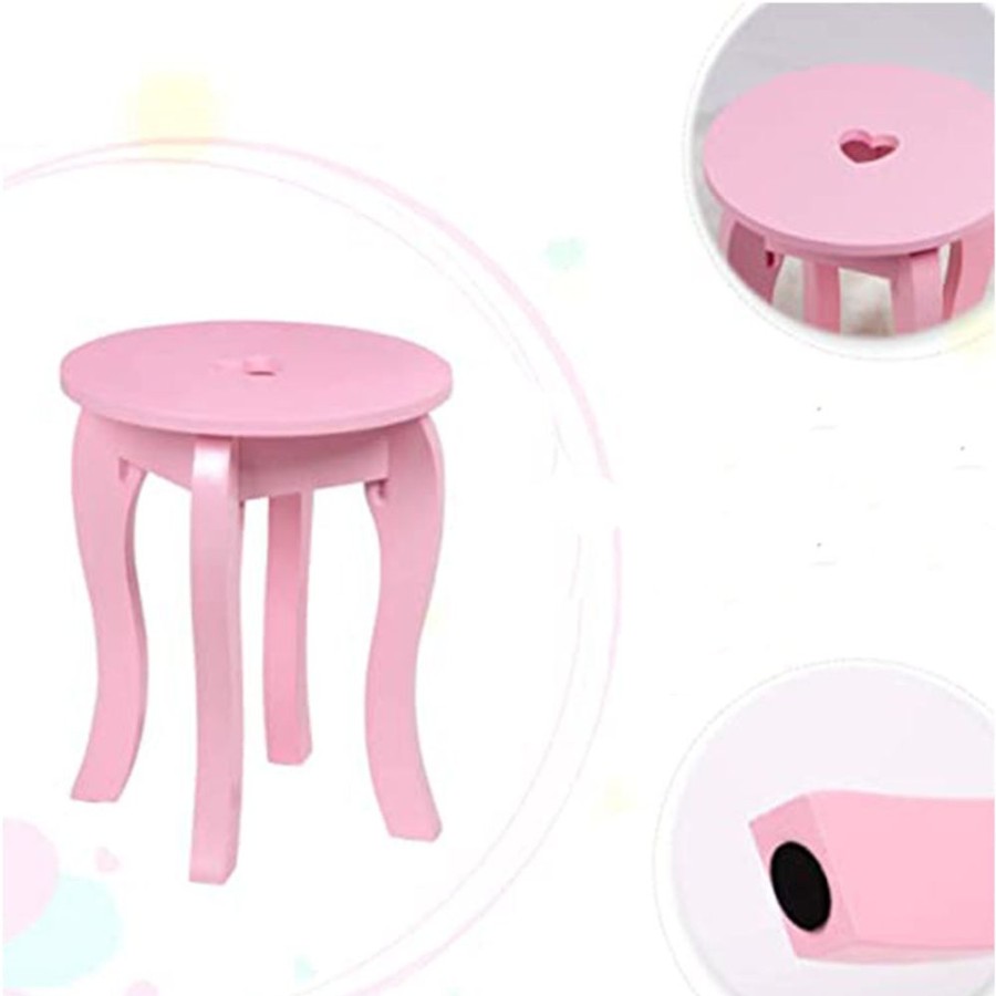 Toddler Furniture & Accessories littlehelper | Girls Princess Dressing Table & Stool With Mirror & Drawers | Kids Vanity Table | Pink | 3-8 Years