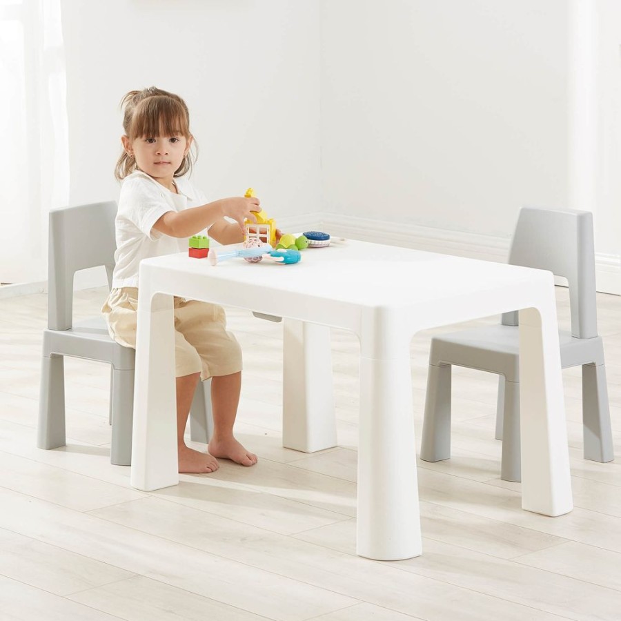 Toddler Furniture & Accessories littlehelper | Height Adjustable Grow-With-Me Kids Table & Chairs | Storage | 2-8 Years | Grey & White