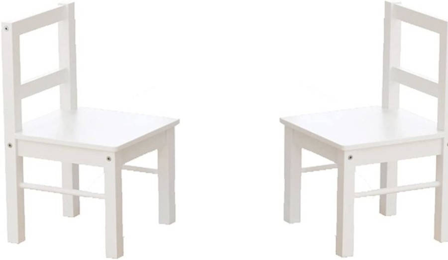 Toddler Furniture & Accessories littlehelper | Eco-Conscious Kids Contemporary Solid Wooden Chair | White | Set Of 2