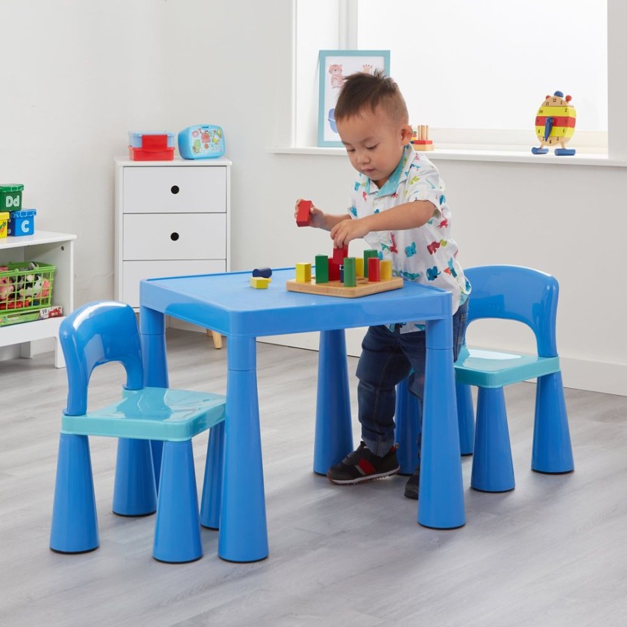 Toddler Furniture & Accessories littlehelper | Chunky & Funky Plastic Kid'S | Children'S Activity Table & 2 Chair Set | Blue