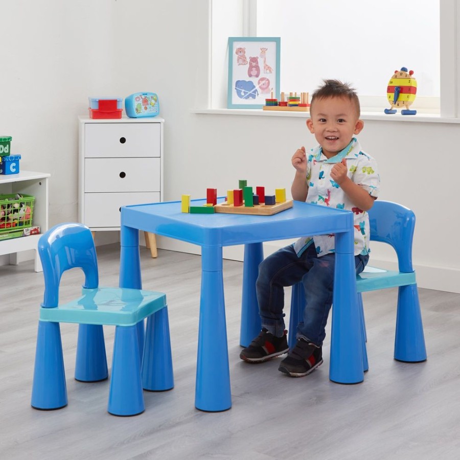 Toddler Furniture & Accessories littlehelper | Chunky & Funky Plastic Kid'S | Children'S Activity Table & 2 Chair Set | Blue