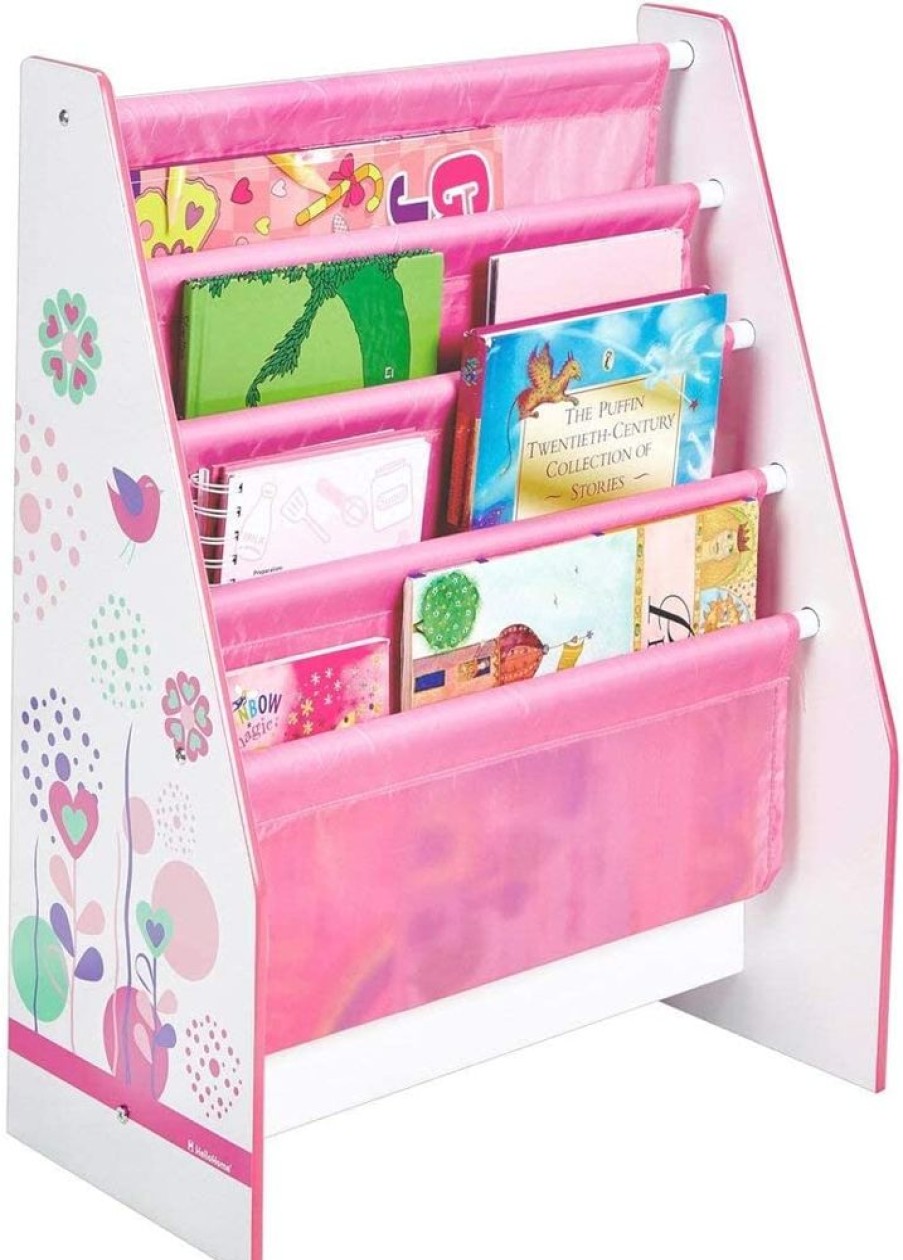 Toddler Furniture & Accessories littlehelper | Princess Pink 4 Tier Sling Bookcase | Childrens Bookcase | Kids Bookshelf