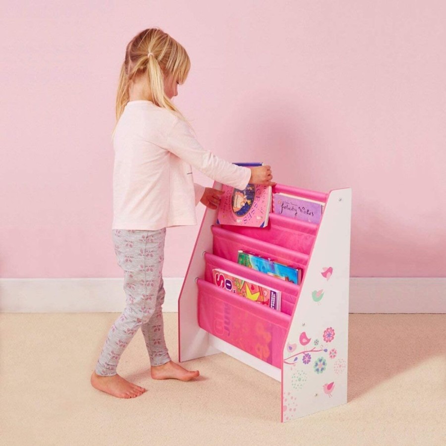 Toddler Furniture & Accessories littlehelper | Princess Pink 4 Tier Sling Bookcase | Childrens Bookcase | Kids Bookshelf