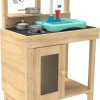 Playtime littlehelper Sand & Water Table | Fsc Montessori Eco Wood Kids Mud Kitchen | Wooden Toy Kitchen | Working Tap & Sink | 3 Years+