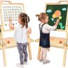 Toddler Furniture & Accessories littlehelper | Natural Eco Wood Height Adjustable Easel | Whiteboard | Blackboard Double Easel