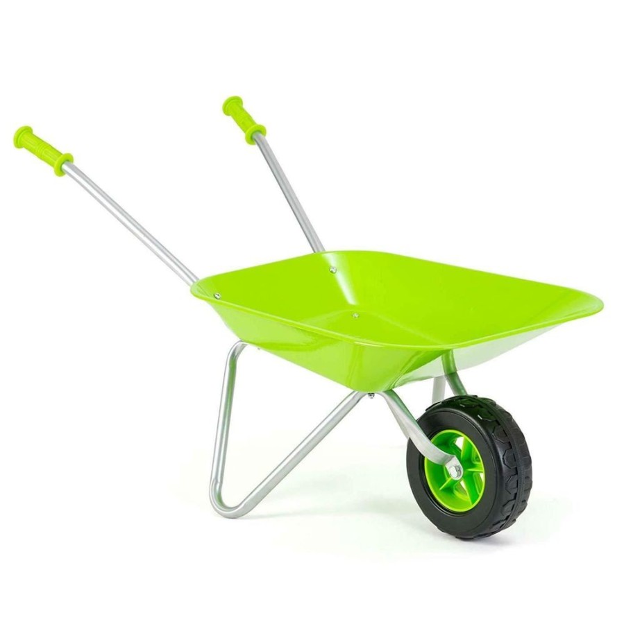 Playtime littlehelper Montessori Toys & Products | Montessori Kids Stainless Steel Non Rust Ergonomic Handles Wheelbarrow | Lime Green | 3 Years+