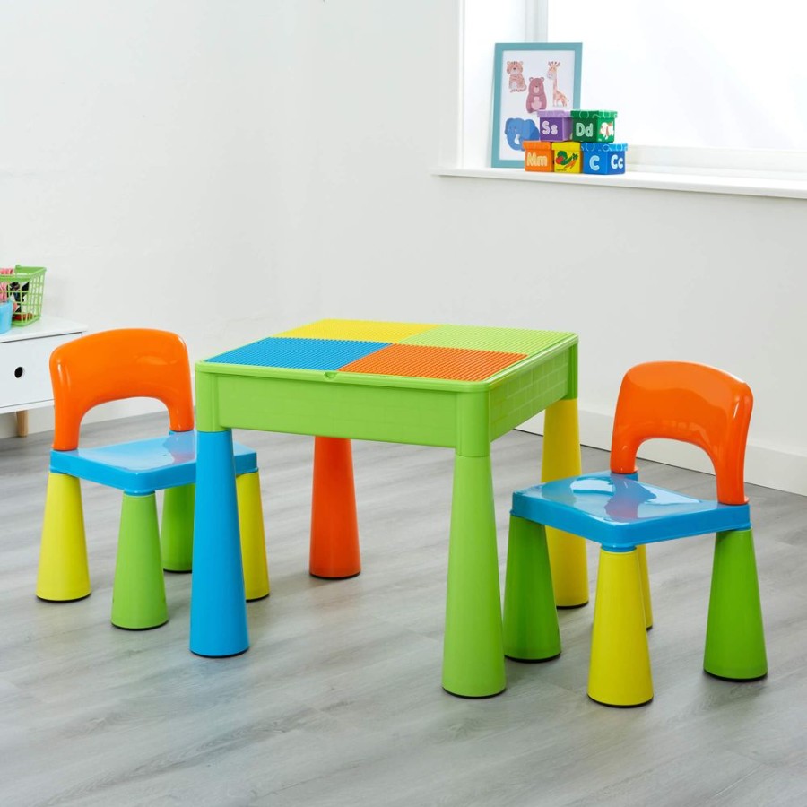 Toddler Furniture & Accessories littlehelper | Children'S 5-In-1 Table & 2 Chairs Set | Sand & Water Pit | Lego | Dry Wipe Top | Storage