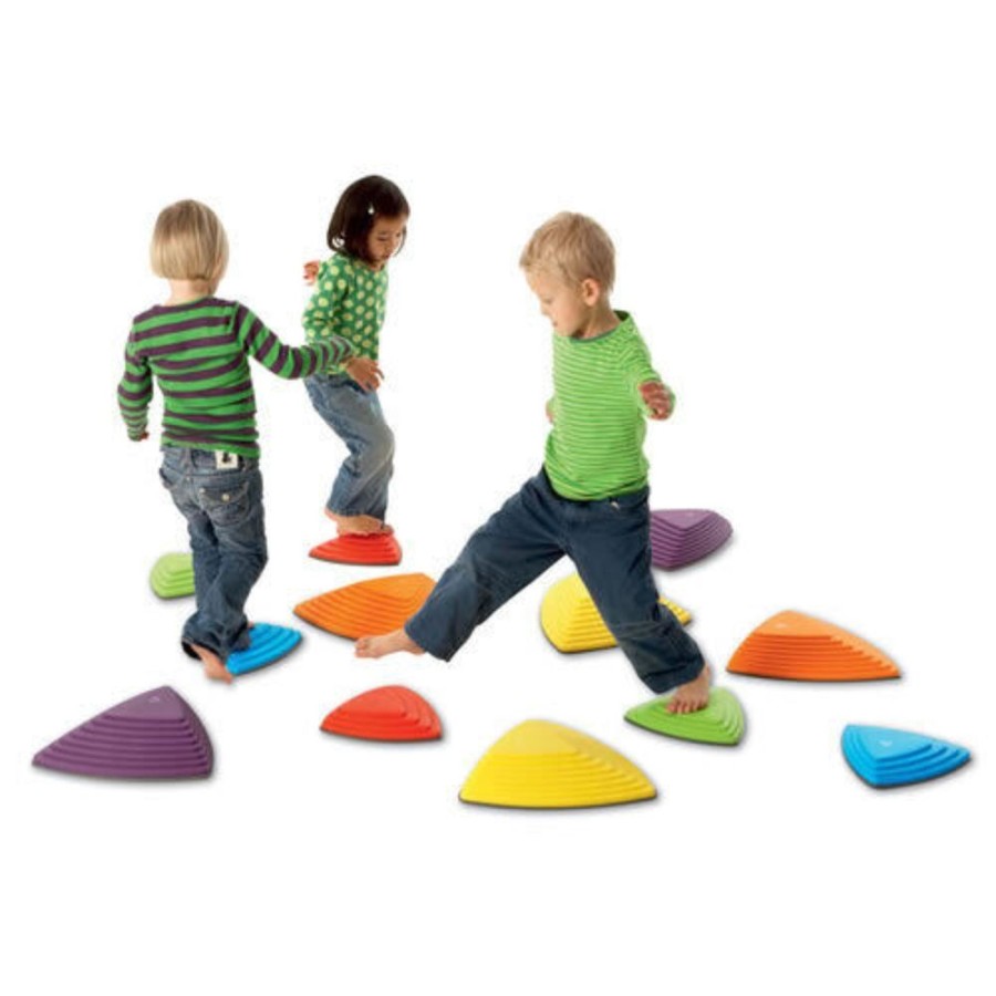 Playtime littlehelper Kids Climbing Frames | Autism-Friendly Sensory Large 6 Piece Montessori Gonge River Stones | Primary Colours