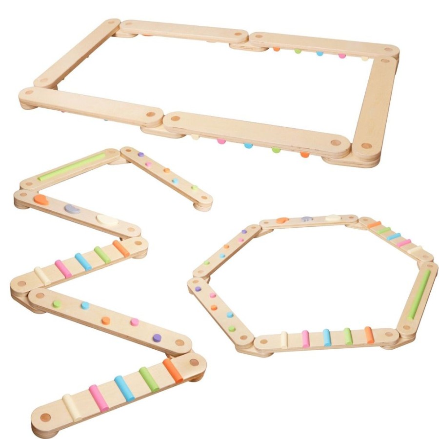 Playtime littlehelper Kids Climbing Frames | Montessori Pikler | Eco Wood Balance Beam | Stepping Stones | Natural & Pastels