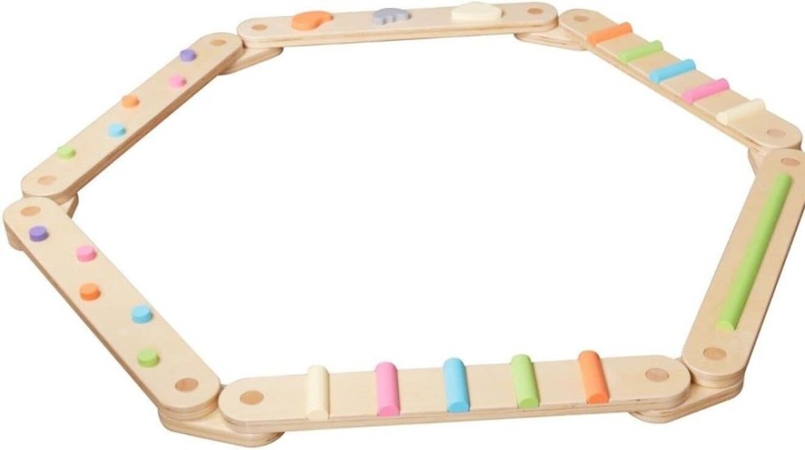 Playtime littlehelper Kids Climbing Frames | Montessori Pikler | Eco Wood Balance Beam | Stepping Stones | Natural & Pastels