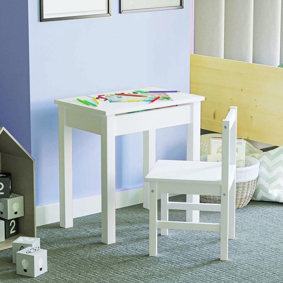 Toddler Furniture & Accessories littlehelper | Montessori Space Saving Homework Desk | Storage & Chair | White | 3-7 Years