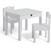 Playtime littlehelper Montessori Toys & Products | Kids Montessori White Natural Wood Table And 2 Chairs | 3-7 Years