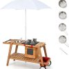 Playtime littlehelper Toy Kitchens | Portable | Eco Friendly Montessori Natural Fir Wooden Kids Mud Kitchen With Umbrella | Wooden Toy Kitchen | 3 Years+