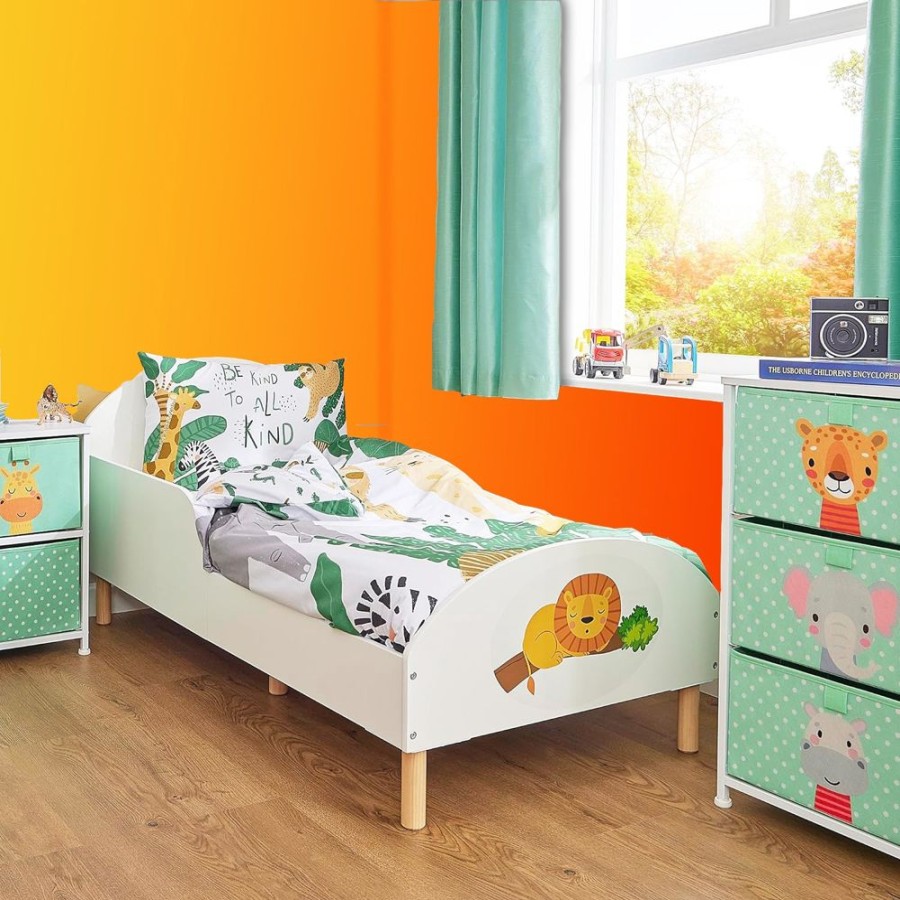 Toddler Furniture & Accessories littlehelper Toddler Beds | Safari Jungle Children'S Bed With Side Protectors | Toddler Bed | 18M - 5 Years