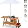 Playtime littlehelper Sand & Water Table | Portable | Eco Friendly Montessori Natural Fir Wooden Kids Mud Kitchen With Umbrella | Wooden Toy Kitchen | 3 Years+