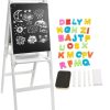 Playtime littlehelper Montessori Toys & Products | Height Adjustable Montessori Double Sided Wooden Easel | Magnetic | Whiteboard | Accessories | Paper Roll | White | 1.07M High | 4-10 Years