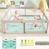 Baby & Nursery littlehelper Travel Cots & Playpens | Extra Large Baby Playpen | Support Handles | Carry Bag | Breathable Mesh Fabric | Includes Reversible Play Mat | Grey | 1.5 X 1.5M