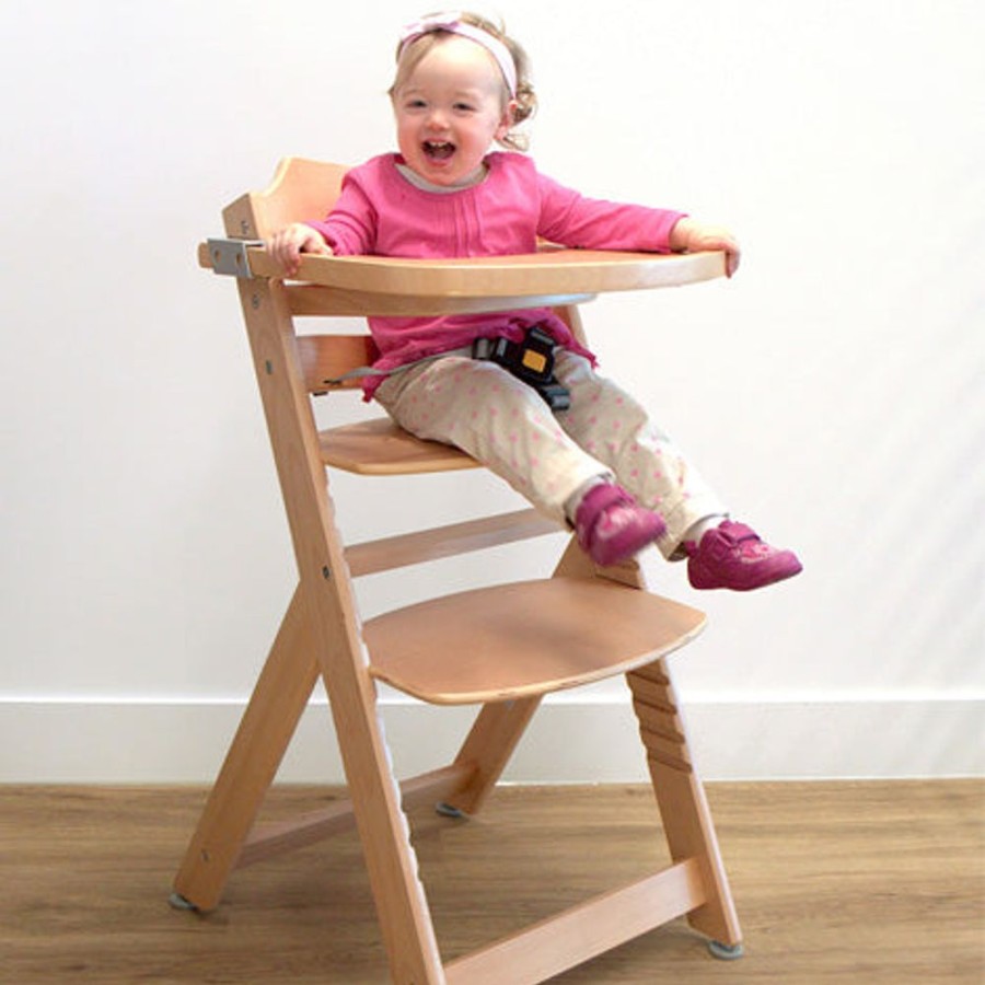 Mealtime littlehelper | Timba Adjustable Height Wooden High Chair & Tray | Natural | 6M - 10 Years