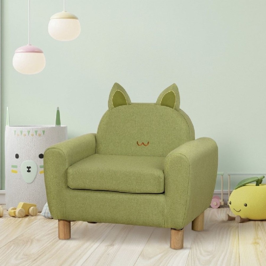 Toddler Furniture & Accessories littlehelper | Children'S Cat Design Deluxe Single Armchair | Linen-Look | | 3-8 Years