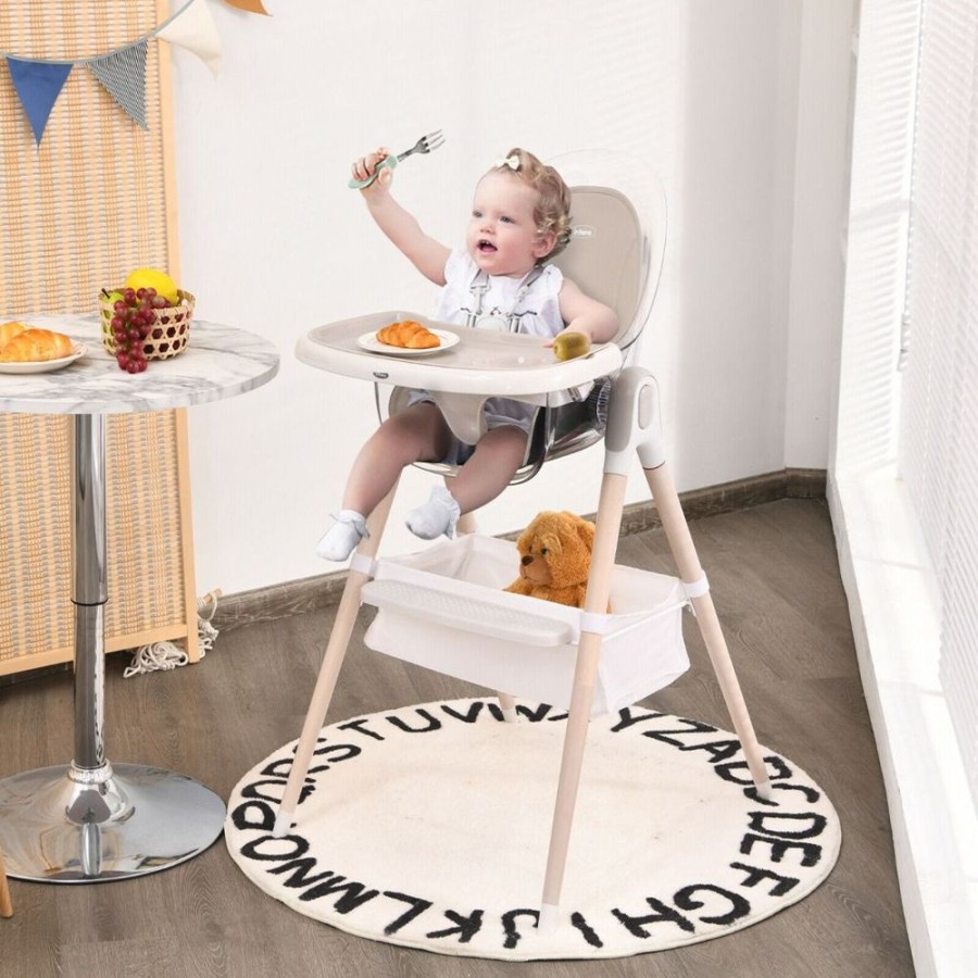 Mealtime littlehelper | Deluxe 4-In-1 Reclining Baby High Chair | Rocking Chair | Low Chair | Grey | 6M To 6 Years