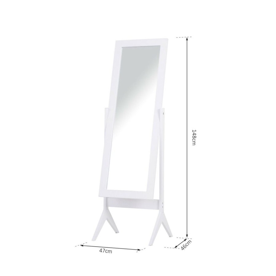 Toddler Furniture & Accessories littlehelper | White Wooden Adjustable Full Length Free Standing Dressing Mirror | 1.48M High