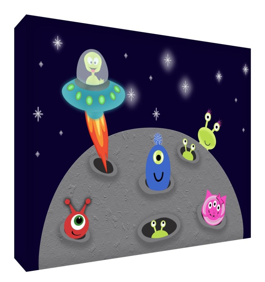 Baby & Nursery littlehelper Baby Gifts | Playroom Wall Art | Nursery Pictures | Canvas Prints - Aliens