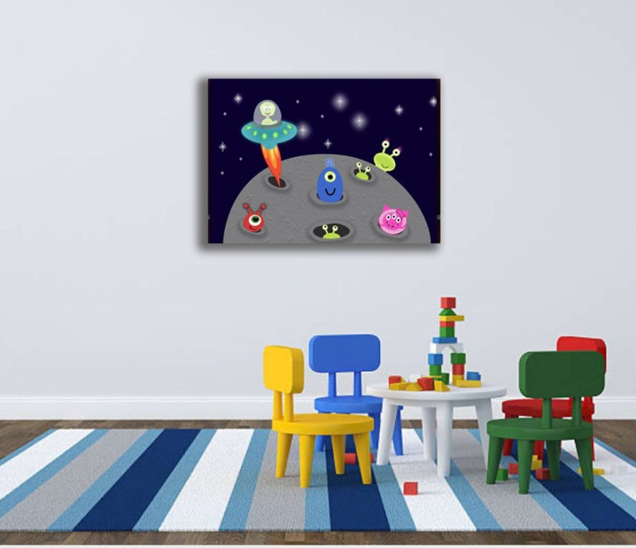 Baby & Nursery littlehelper Baby Gifts | Playroom Wall Art | Nursery Pictures | Canvas Prints - Aliens