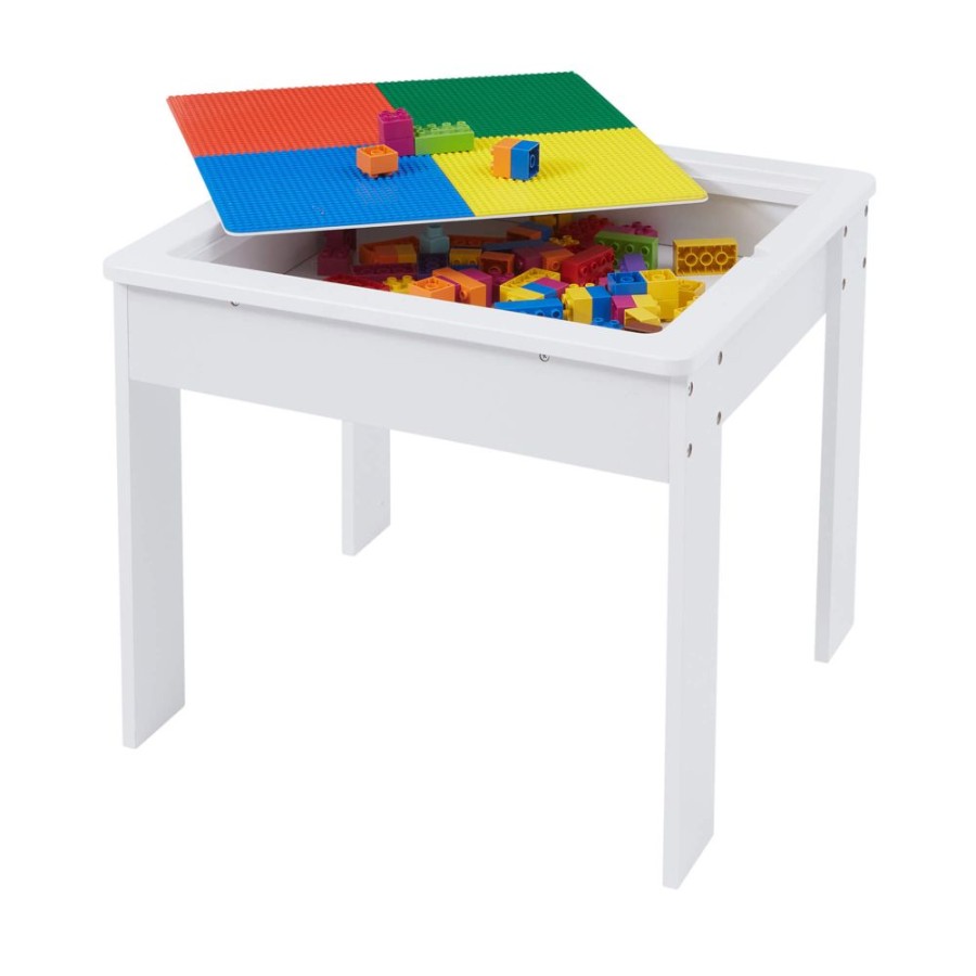 Playtime littlehelper | Wooden 3-In-1 Kids Lego Table | Blackboard | Whiteboard | Storage