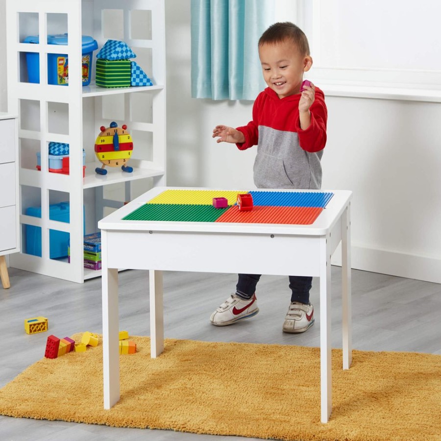 Playtime littlehelper | Wooden 3-In-1 Kids Lego Table | Blackboard | Whiteboard | Storage