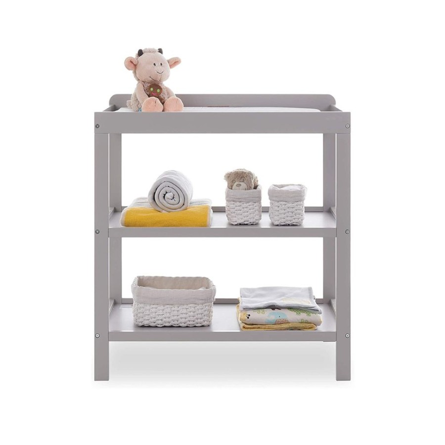 Baby & Nursery littlehelper Changing Units | Pebbles 2 Tier Open Baby Changing Unit For Baby'S Nursery | Warm Grey