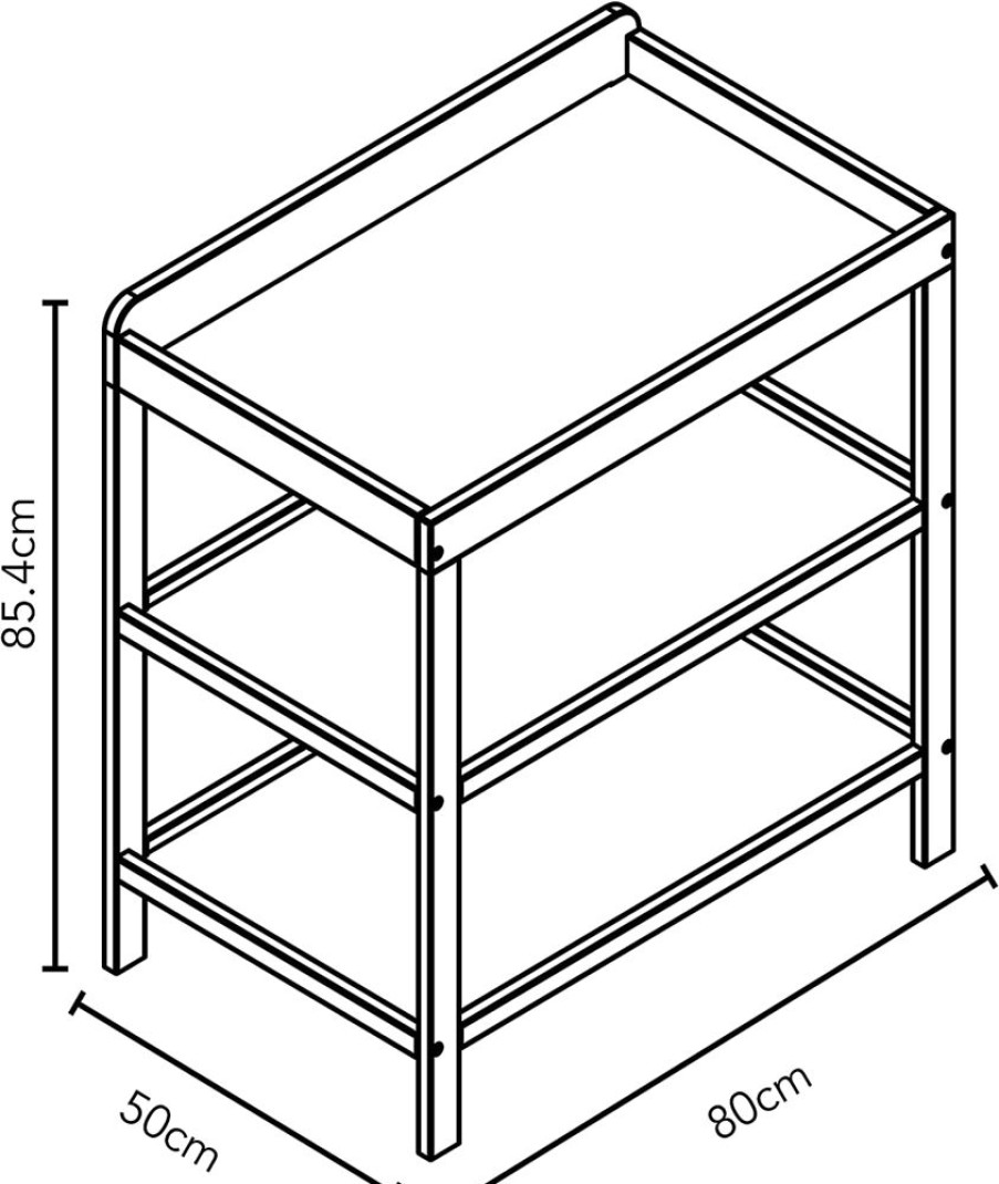 Baby & Nursery littlehelper Changing Units | Pebbles 2 Tier Open Baby Changing Unit For Baby'S Nursery | Warm Grey