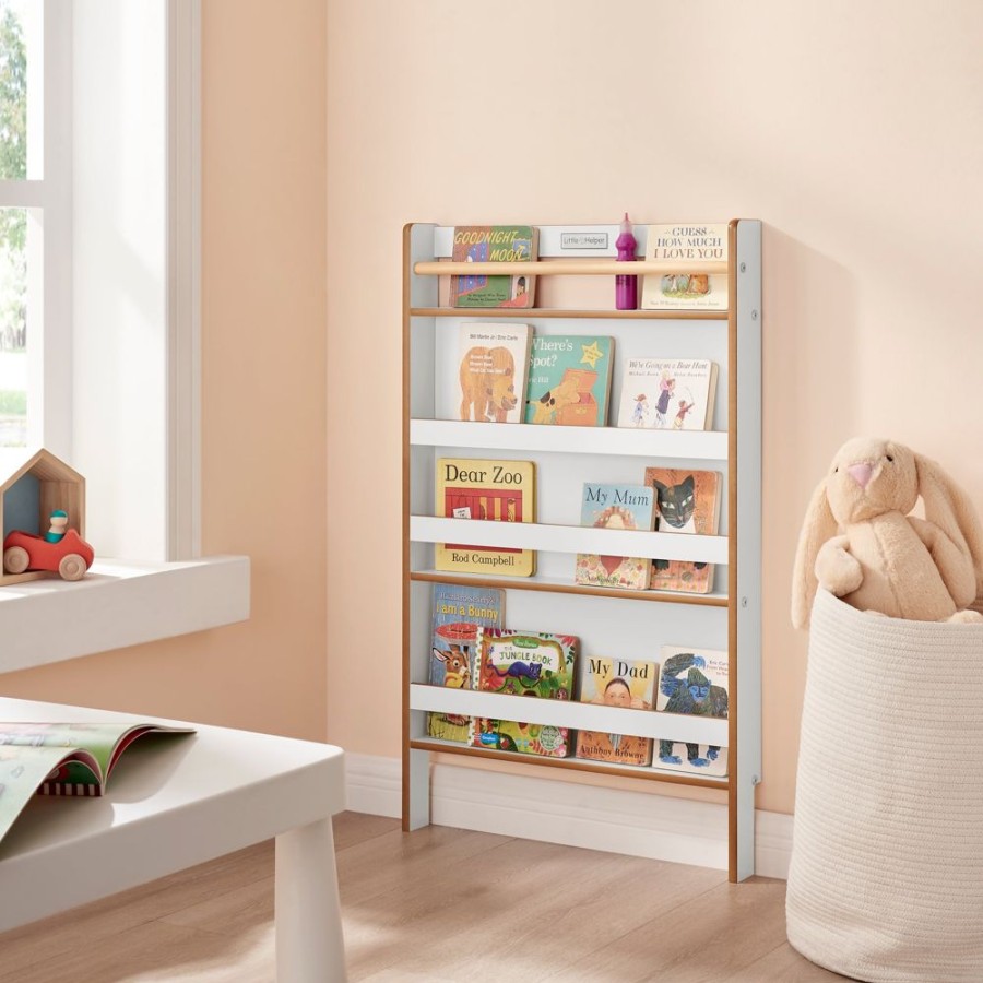 Toddler Furniture & Accessories littlehelper | Little Helper Montessori Wall Mounted Bookcase | Childrens Bookcase | Kids Bookshelf | White