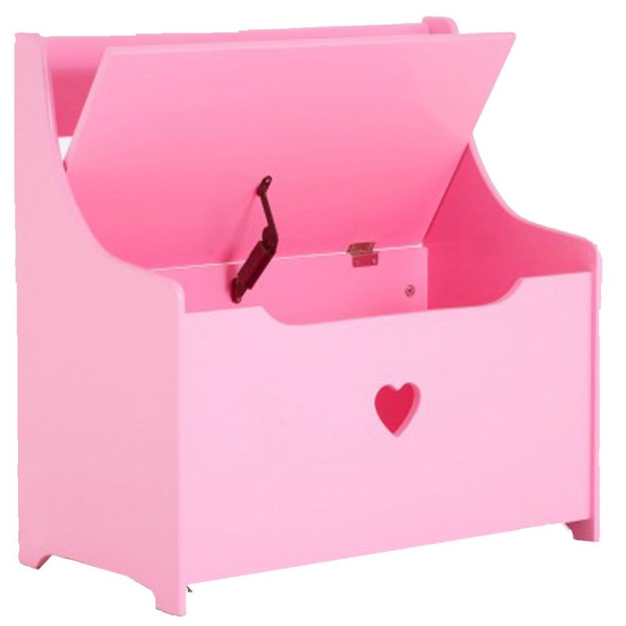 Baby & Nursery littlehelper Toy Box | Kids Montessori Toy Box & Bench Seat With Safety Hinge | Ottoman | Blanket Box | Pink