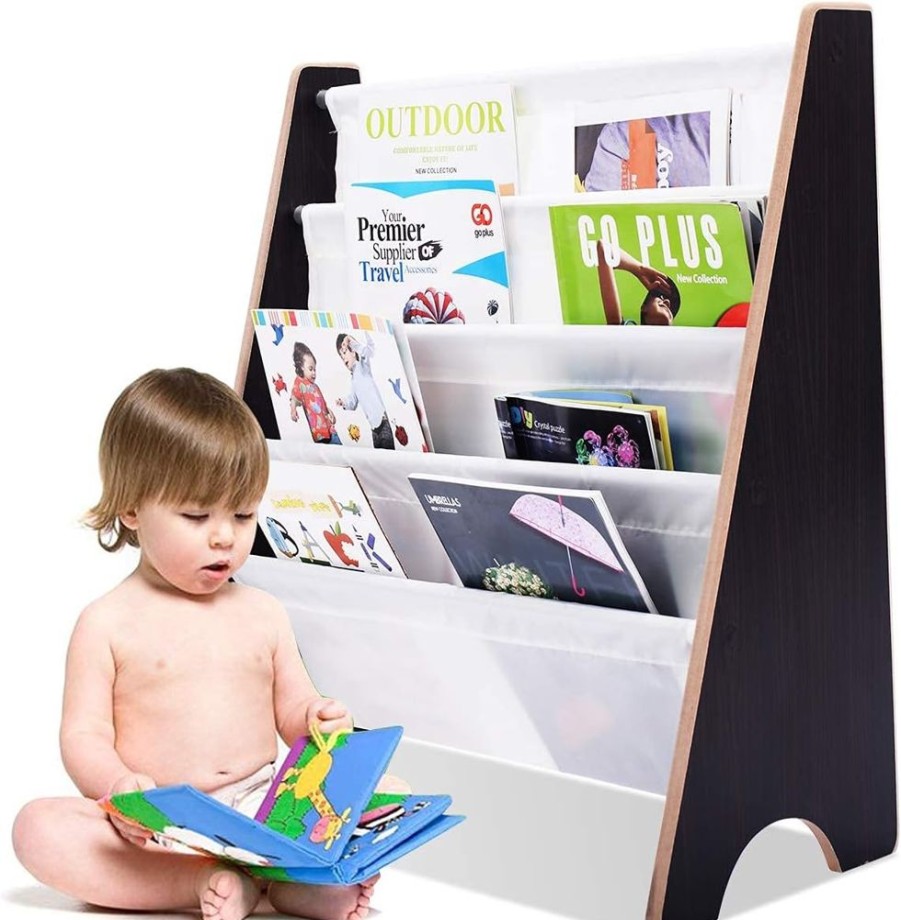 Toddler Furniture & Accessories littlehelper | Montessori 4 Tier Sling Bookcase | Childrens Bookcase | Kids Bookshelf | 2 Colours