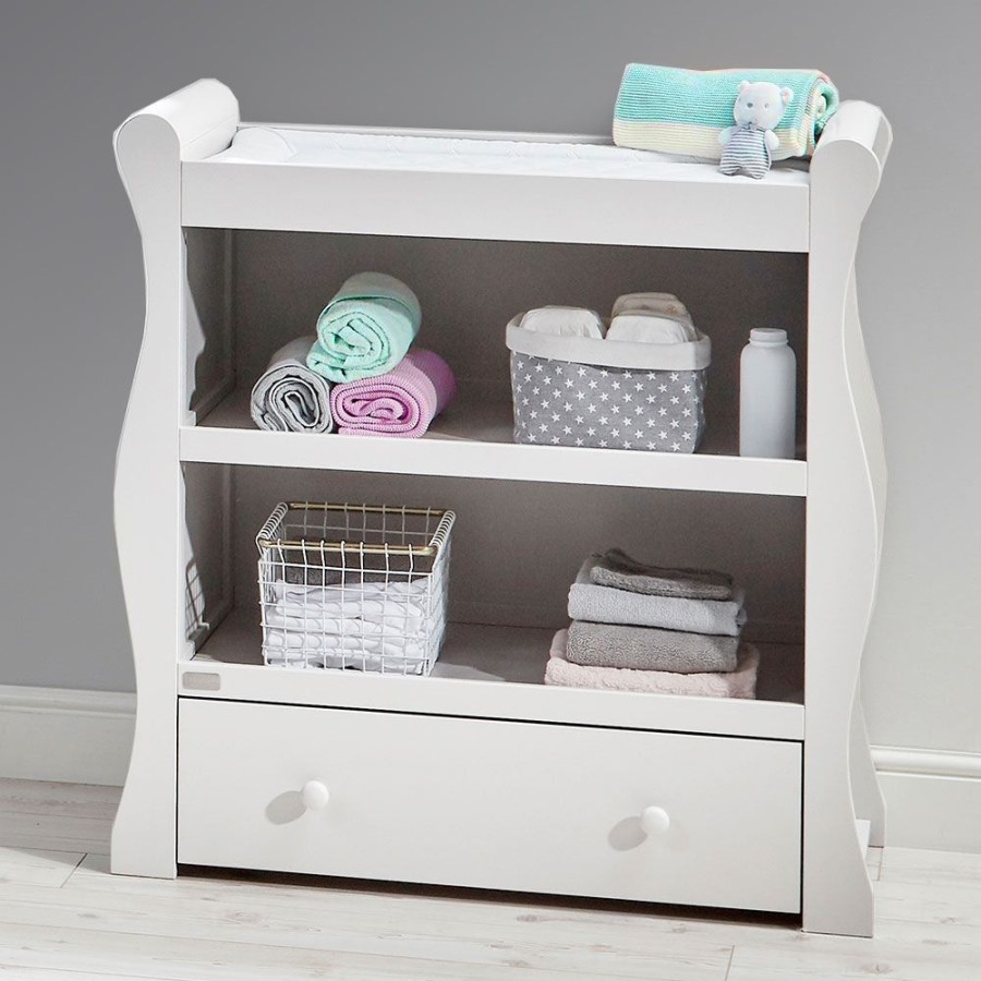 Baby & Nursery littlehelper Changing Units | Chest Of Drawers | Open Baby Changing Unit With Drawer | Willow Collection | White