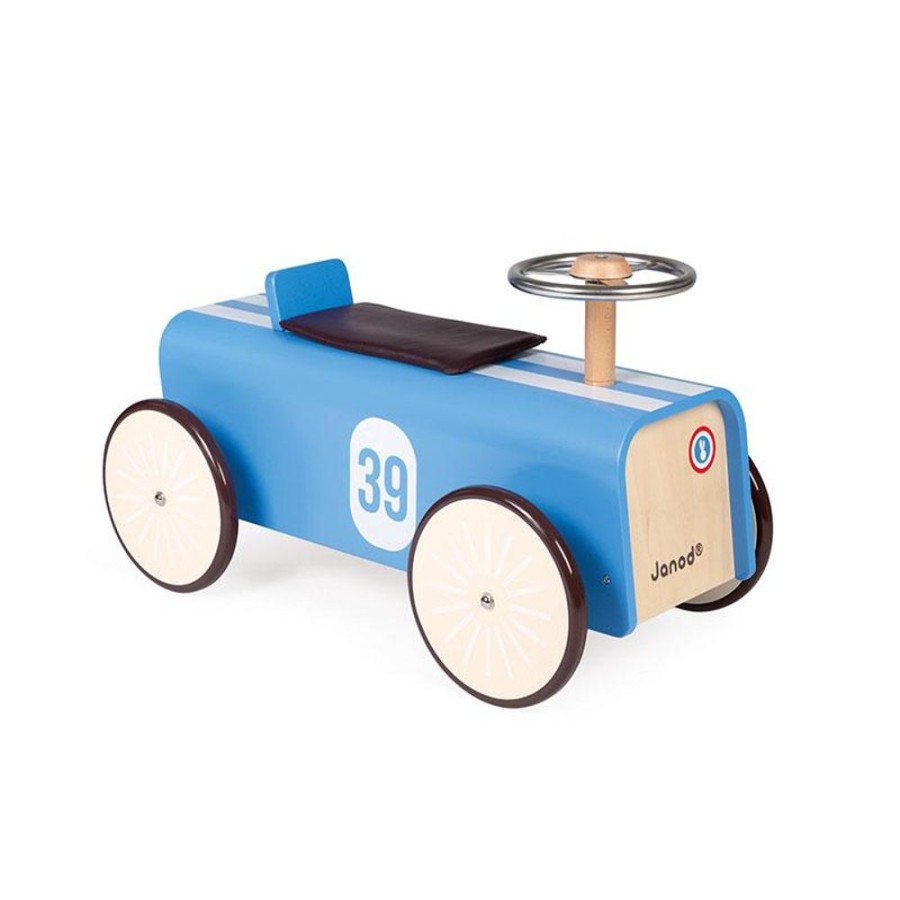 Playtime littlehelper Wooden Toys | Rockers, Ride Ons & Bikes | Car Ride-On | Blue Vintage Ride On | 24M+