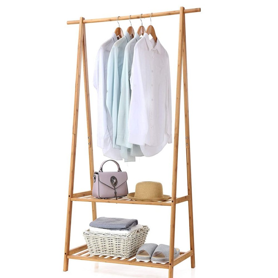 Playtime littlehelper Montessori Toys & Products | Eco 100% Bamboo Wood | Freestanding Clothes Rail | Natural | 1.53M High