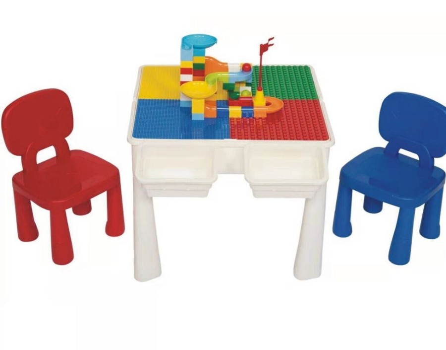 Toddler Furniture & Accessories littlehelper | Childrens 4-In-1 Multipurpose Plastic Lego | Duplo Table | Reversible Desk | Sand & Water Table | 2 Chairs & 100 Blocks