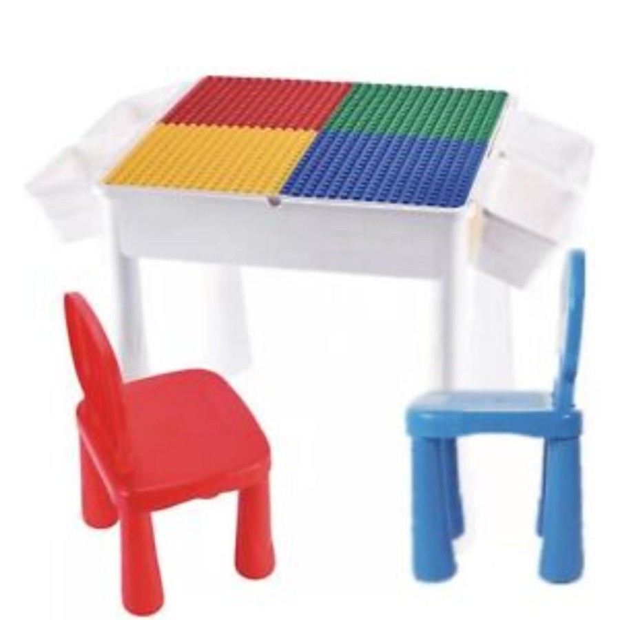 Toddler Furniture & Accessories littlehelper | Childrens 4-In-1 Multipurpose Plastic Lego | Duplo Table | Reversible Desk | Sand & Water Table | 2 Chairs & 100 Blocks