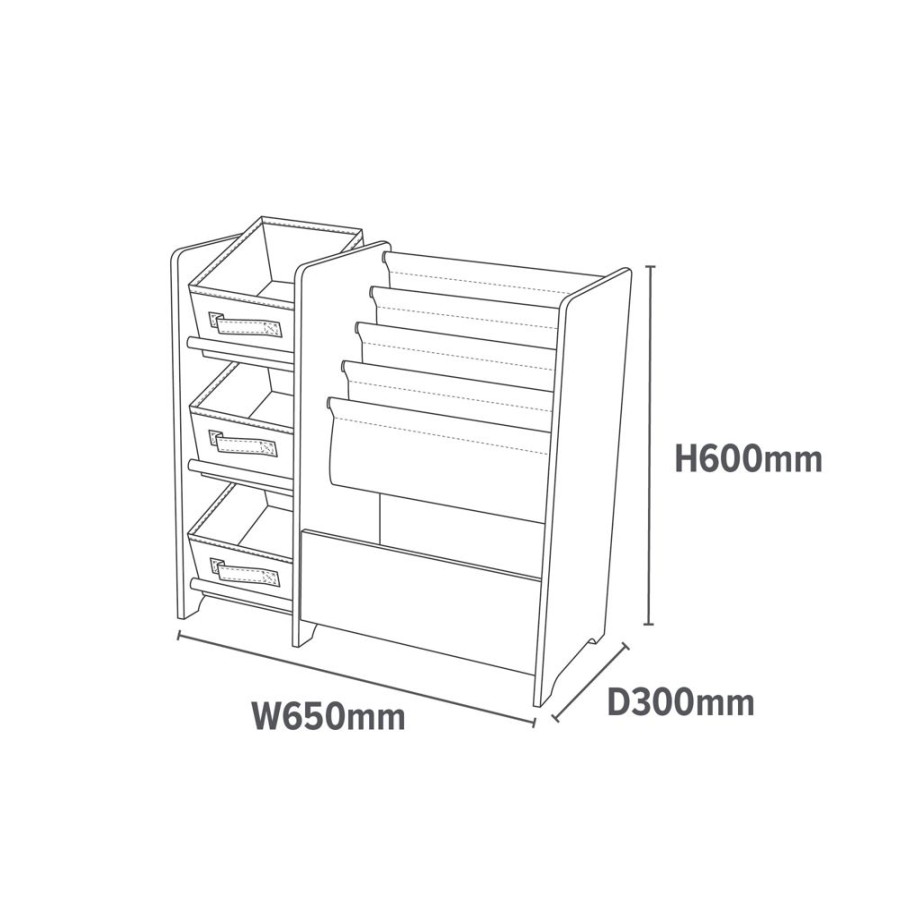 Toddler Furniture & Accessories littlehelper | Montessori Toy Storage Unit & Bookcase | 3 Storage Bins | White