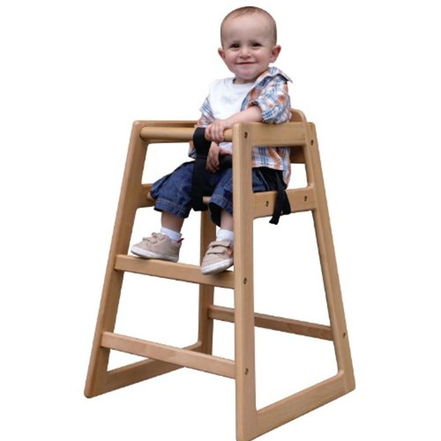 Mealtime littlehelper | Solid Eco Conscious Wooden Cafe Restaurant High Chair | Safety Harness | Baby Led Weaning | Natural