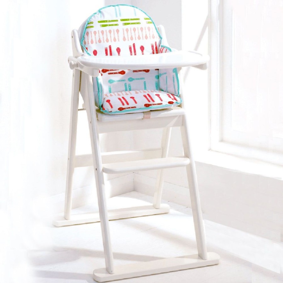 Mealtime littlehelper | Classic Solid Wood Space Saving | Easy Folding Highchair | White