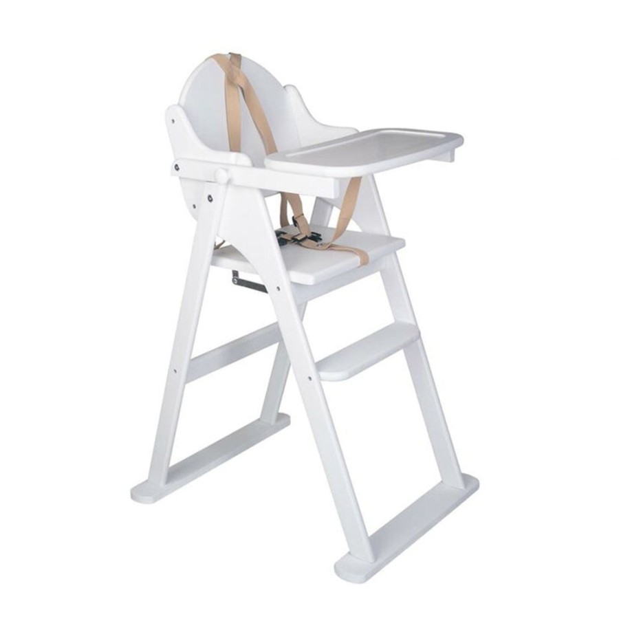 Mealtime littlehelper | Classic Solid Wood Space Saving | Easy Folding Highchair | White