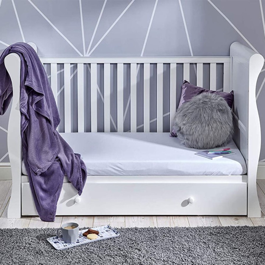 Toddler Furniture & Accessories littlehelper Toddler Beds | Willow Cot Bed With Drawers | Wooden Daybed | Toddler Bed | Pearl White