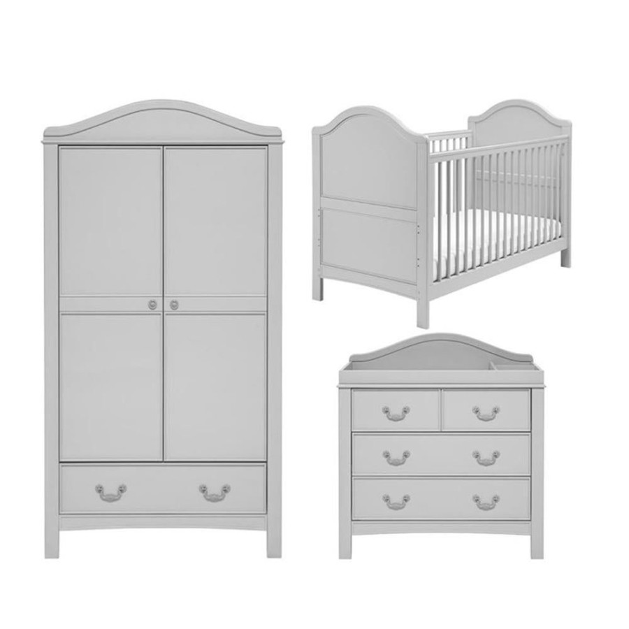 Baby & Nursery littlehelper Nursery Furniture Sets | Eco-Conscious 3 Piece Baby Nursery Furniture Set | Whisper Grey | Versailles Collection