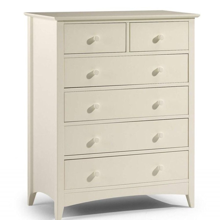 Baby & Nursery littlehelper Changing Units | Classic Shaker Style Solid Pine Chest Of Drawers | 6 Drawers | Ivory White