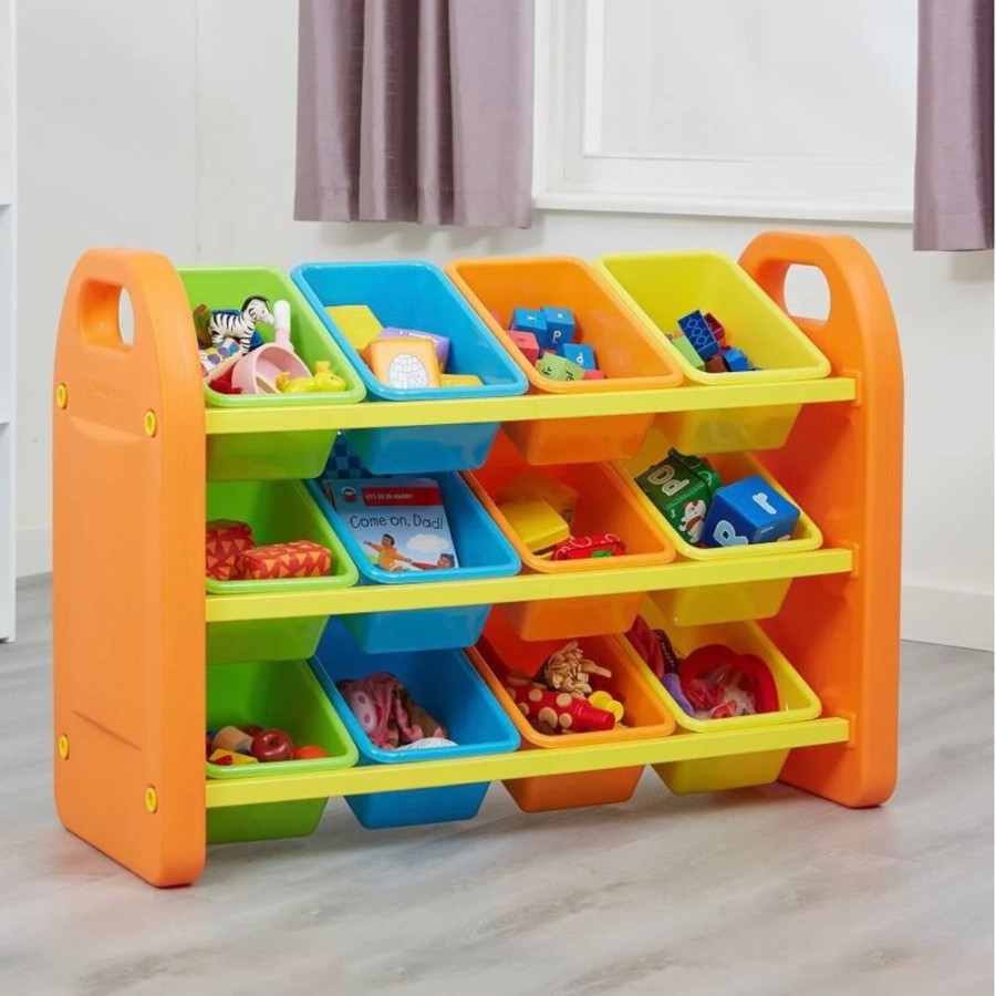 Toddler Furniture & Accessories littlehelper | Montessori Large Children'S 12-Bin Toy Storage Unit | Primary Colours