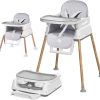 Mealtime littlehelper | Infants 3 In 1 Multifunctional Highchair | Adjustable | Portable | Grey | 6 Months +